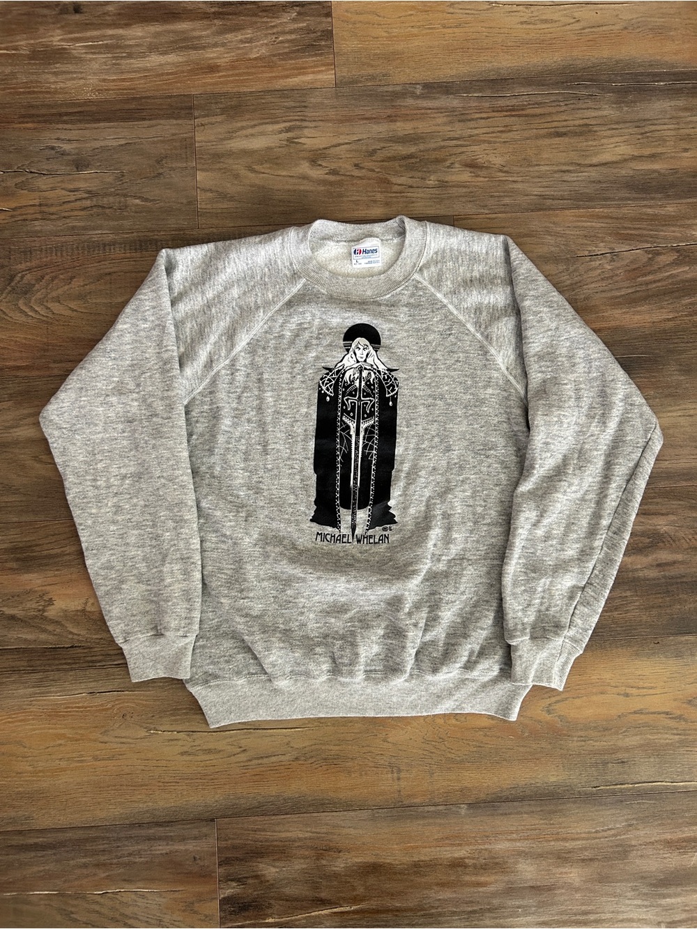 Vintage Hanes Crewneck Michael Whelan Elric of Melniboné Artwork Graphic Large